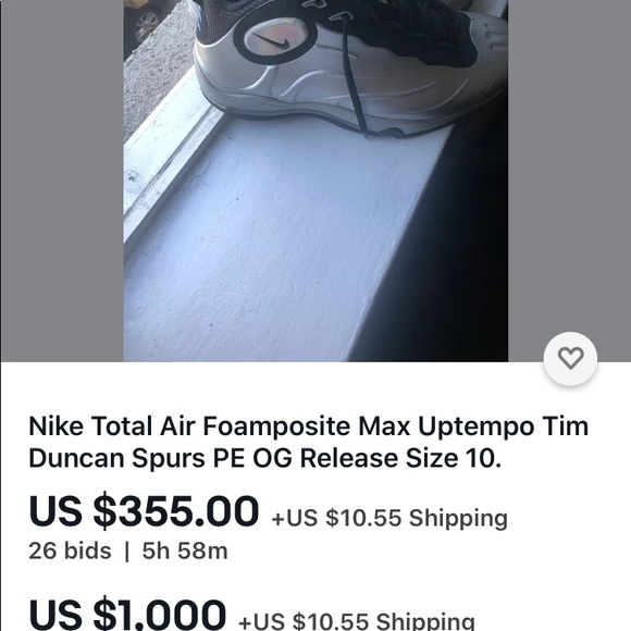 Tim Duncan foamposite size 9 1/2 - Picture 4 of 10